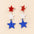 Wholesale  Independence Day Red White Blue Tricolor Geometric Spray Paint Stars Acrylic Wooden Women's Tassel Earrings