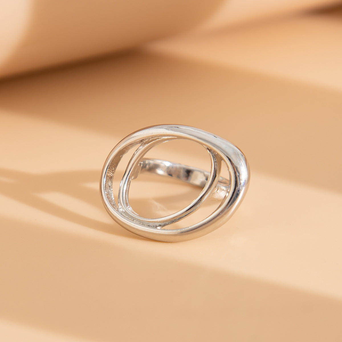 Wholesale Square hollow alloy double ring