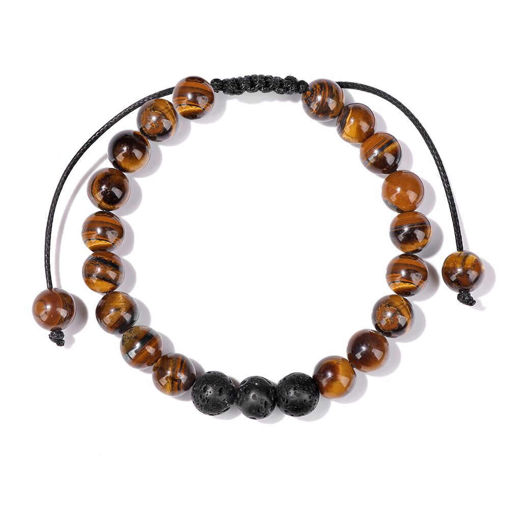 Wholesale Men's Bracelets Stone Tiger Eye Stone Braided Bracelets ACC-BT-Ruiz003