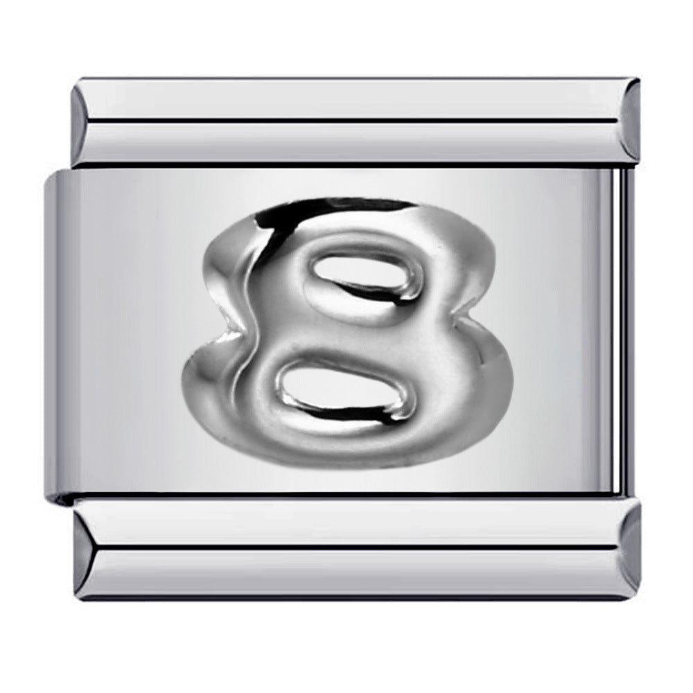 Wholesale Italian Charm Bracelet 9mm DIY Splicing Removable Arabic Numerals Stainless Steel Composable Bracelet