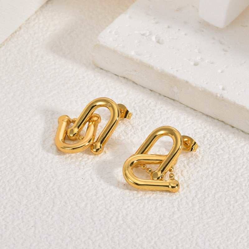 Wholesale 18K Gold Plated Heart Wing Earrings Bohemian Style Fashion Jewelry Accessory