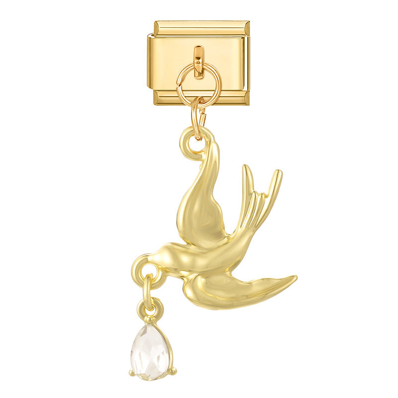 Wholesale Italian Charm Bracelet 9mm DIY Splicing Bow Series Stainless Steel Composable Bracelet