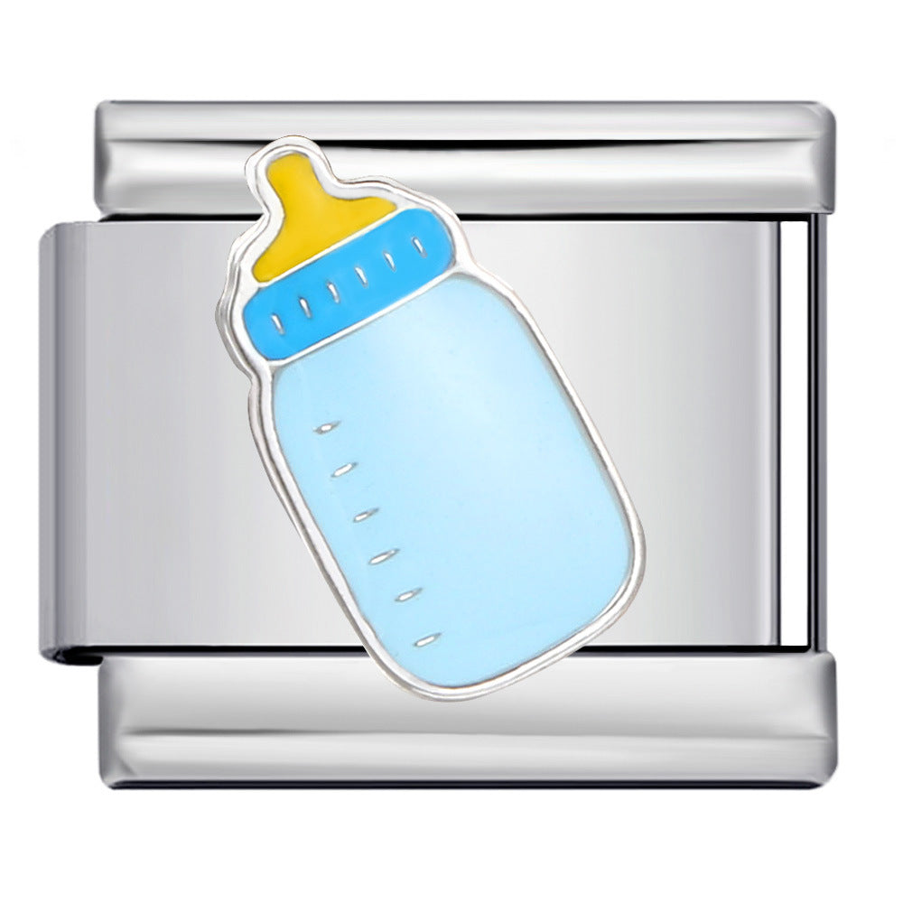 Wholesale Italian Charm Bracelet DIY Splicing  drop oil  Stainless Steel Composable Bracelet