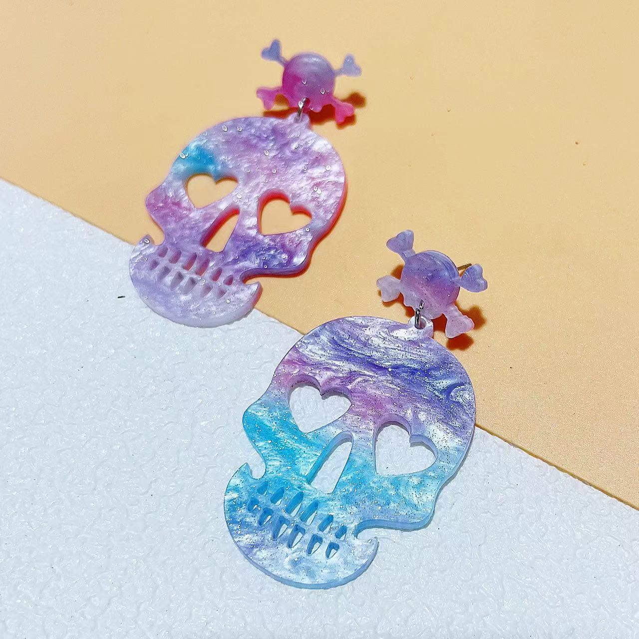Wholesale Halloween Skull Acrylic Earrings ACC-ES-AnDao024