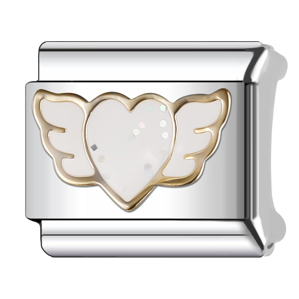 Wholesale Italian Charm Bracelet 9mm DIY Splicing Princess Couple Series Stainless Steel Composable Bracelet