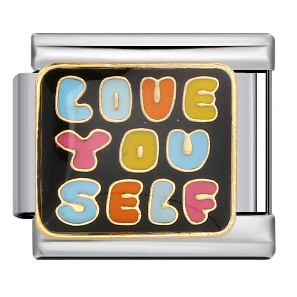 Wholesale 5pcs  9mm Italian Charm Starter Bracelets DIY square Single Section Creative Stainless Steel Composable Bracelet