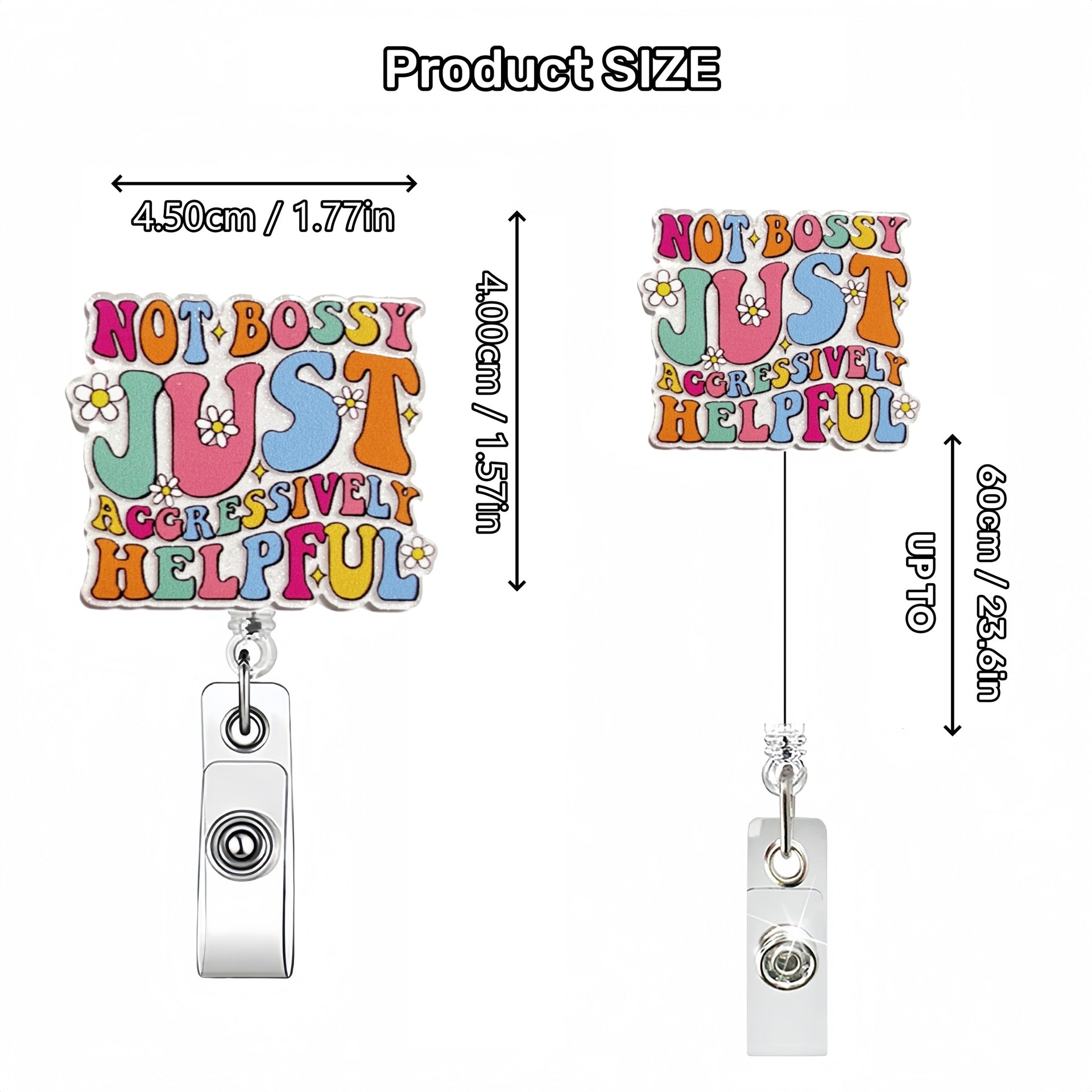 Wholesale Acrylic Workplace Employee Badge Reels Keychains