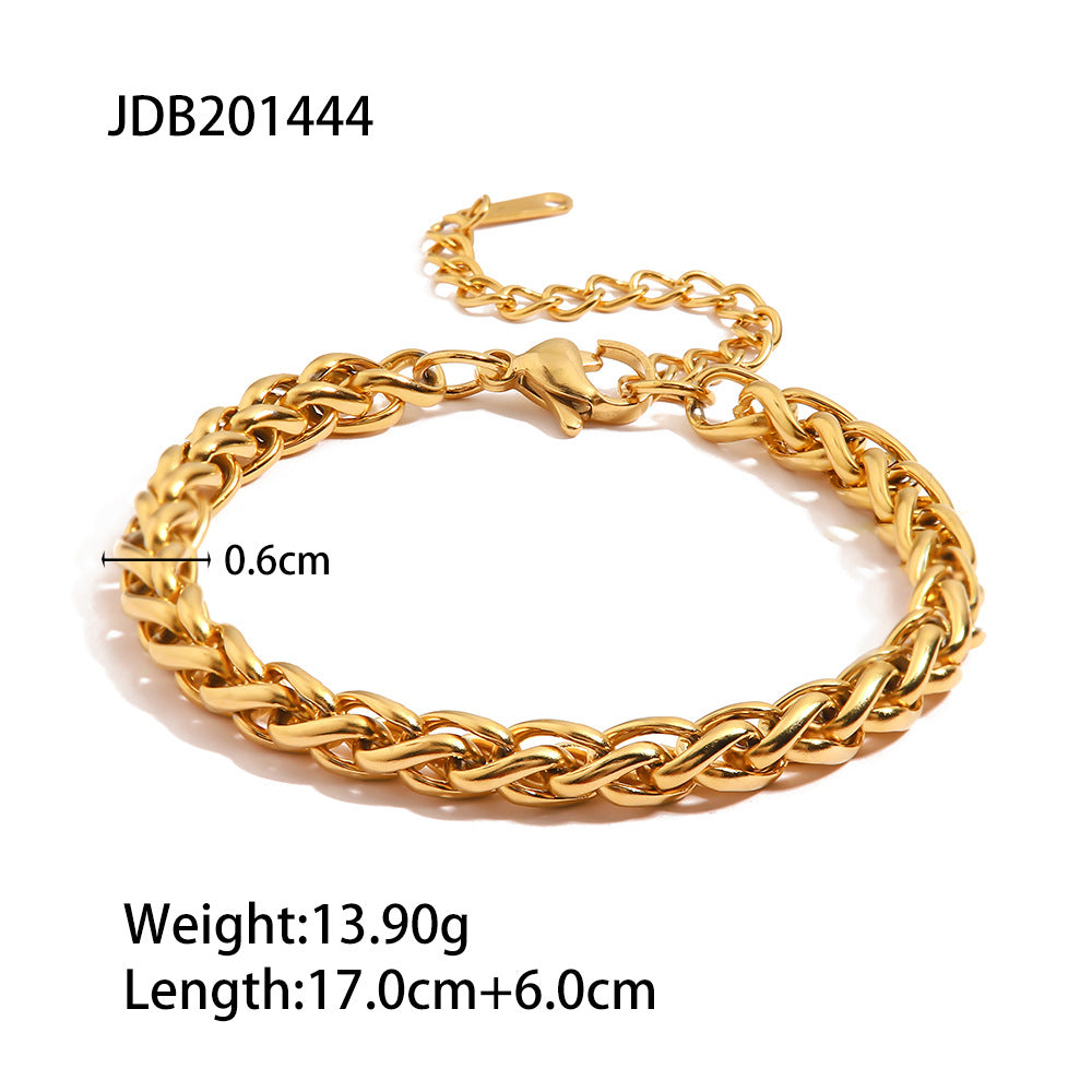 Wholesale 18K Gold Plated Stainless Steel Bracelet Necklaces ACC-BT-JD008
