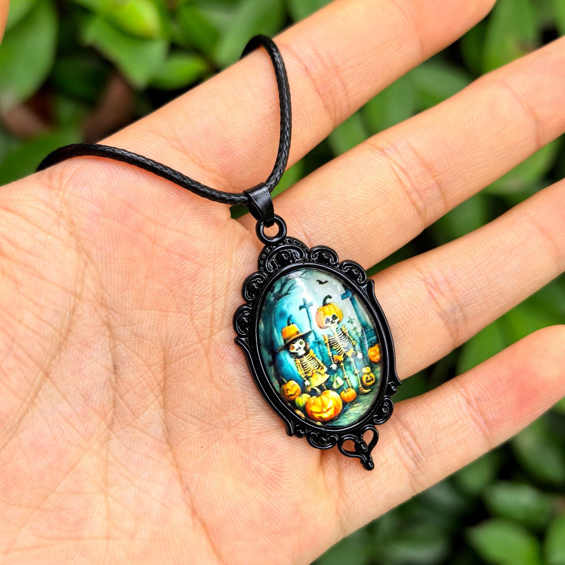 Wholesale  Halloween Dark Series Pu Leather Necklace