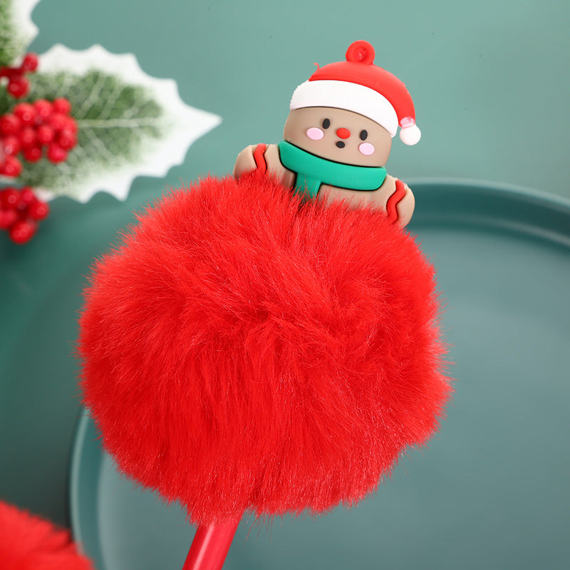 Wholesale Christmas style plush ballpoint pen