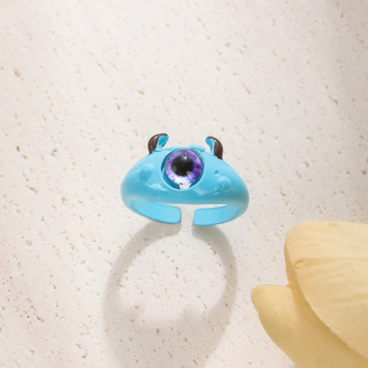 Wholesale Cute Cartoon Monster Colorful Open Rings ACC-RS-JunJie002