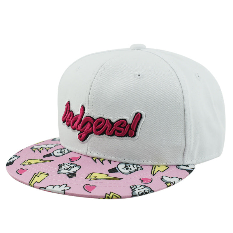 Wholesale Cartoon Letter Embroidered Flat-edge Baseball Cap