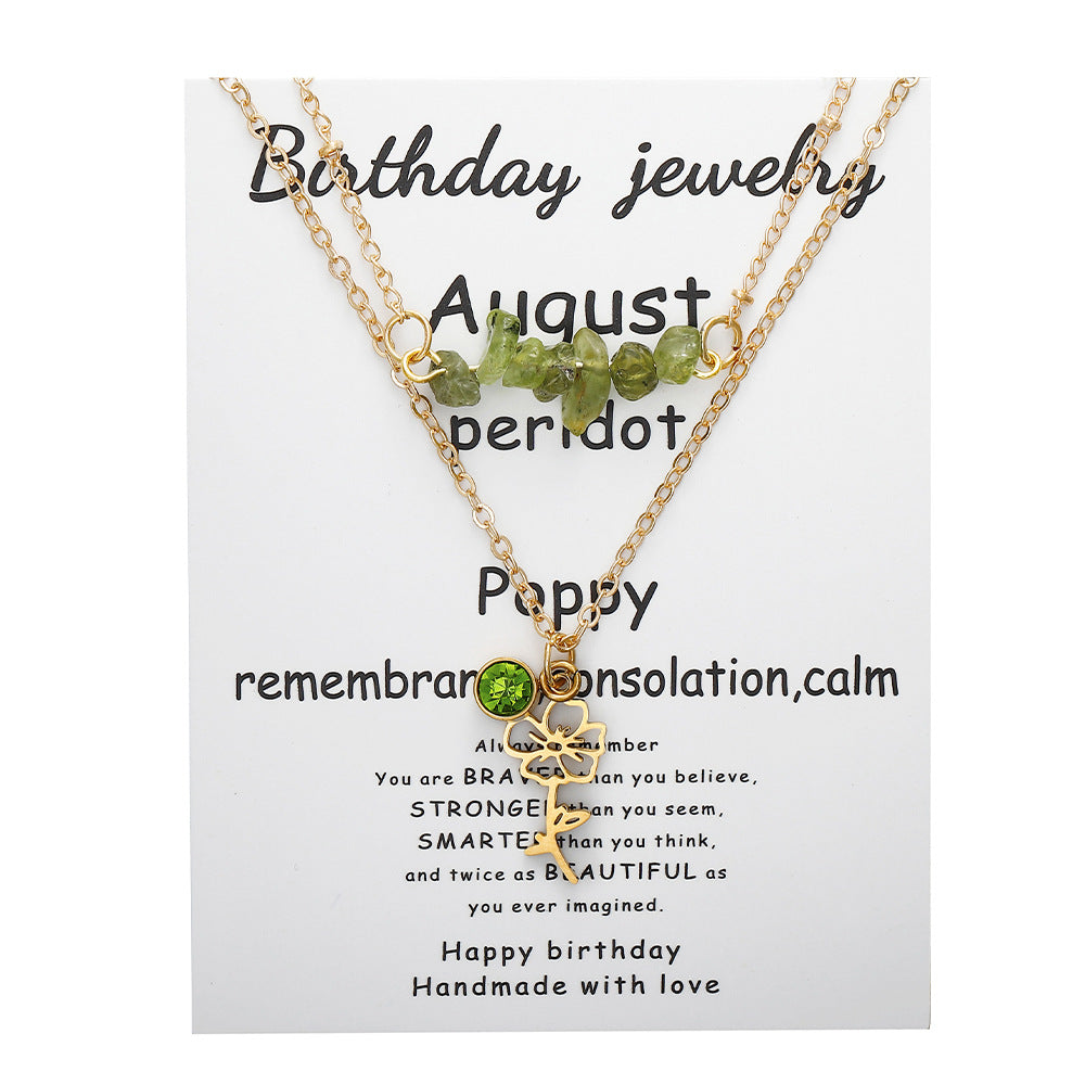 Wholesale  multi-layer green gold gravel necklace