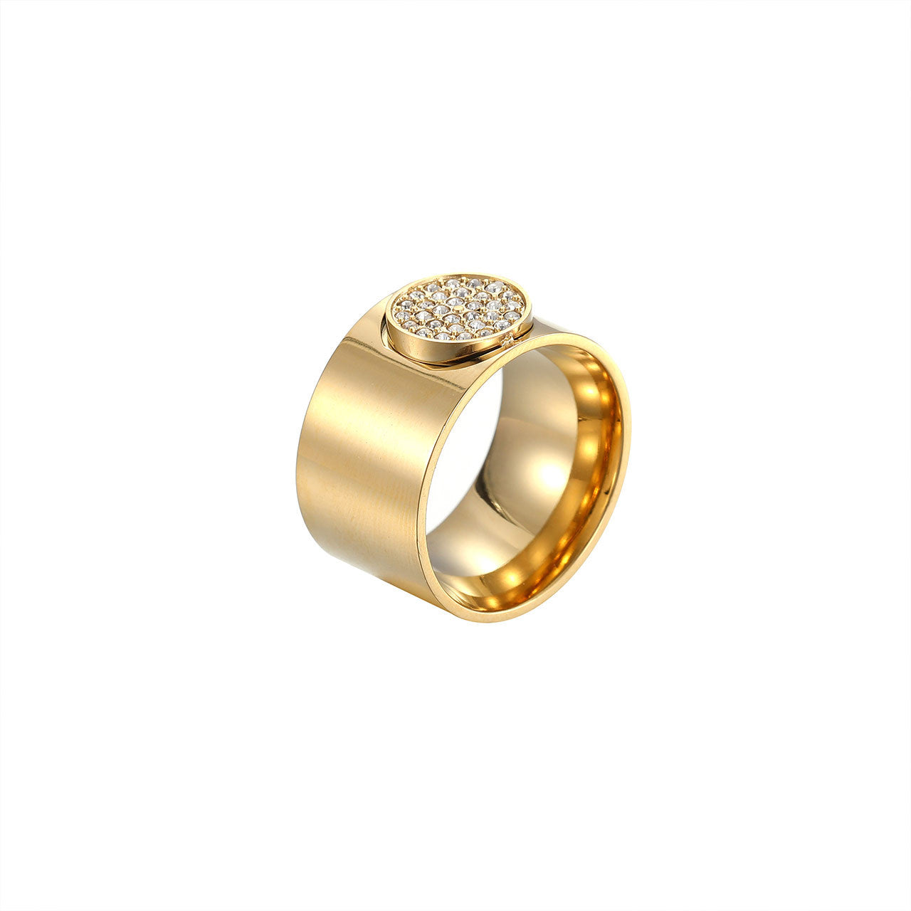 Wholesale Geometric Wide Titanium Steel Ring