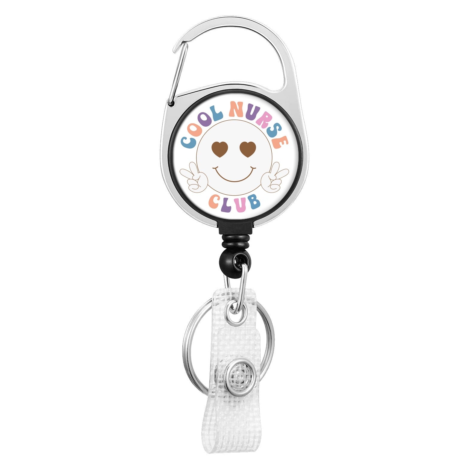 Wholesale Floral Alloy  Retractable Rotating Badge Keychain