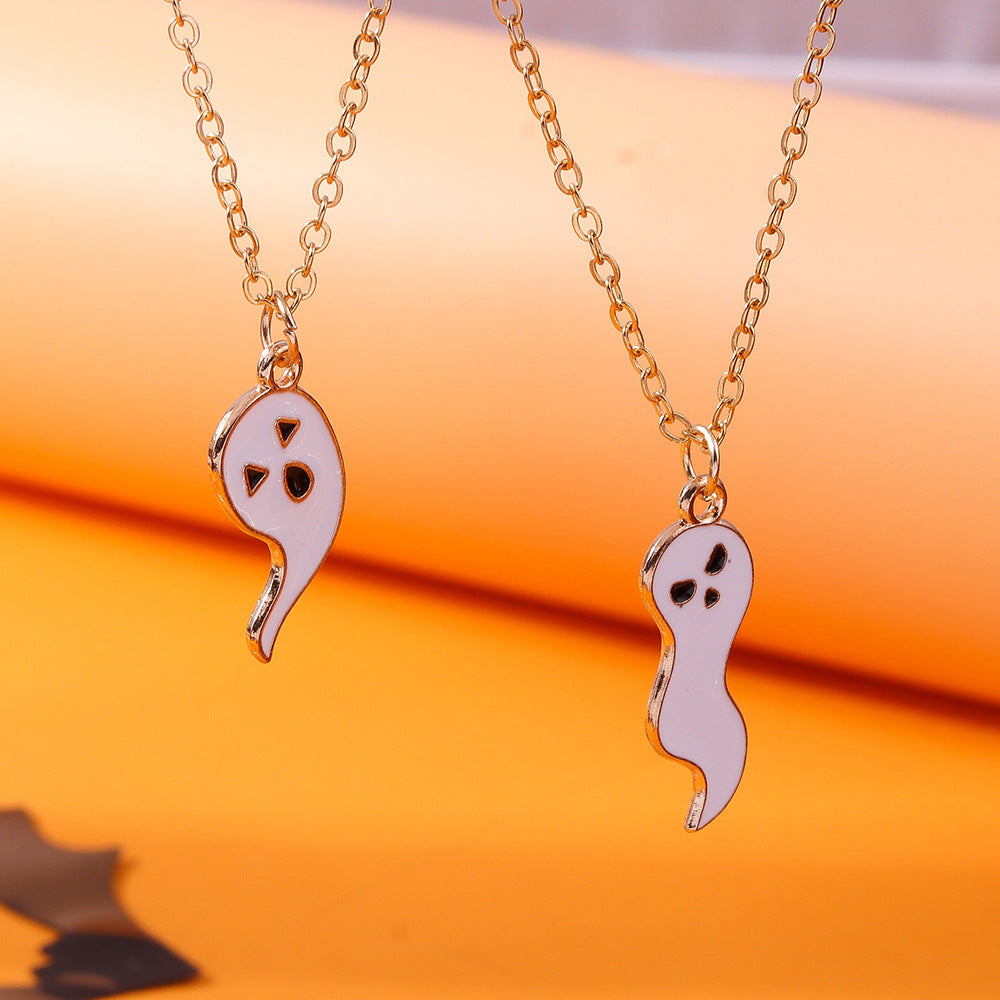 Wholesale Halloween Ghost Clavicle Chain Cartoon Cute Ghost Necklace
