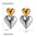 Wholesale  gold and silver color matching two-color love stainless steel earrings jewelry