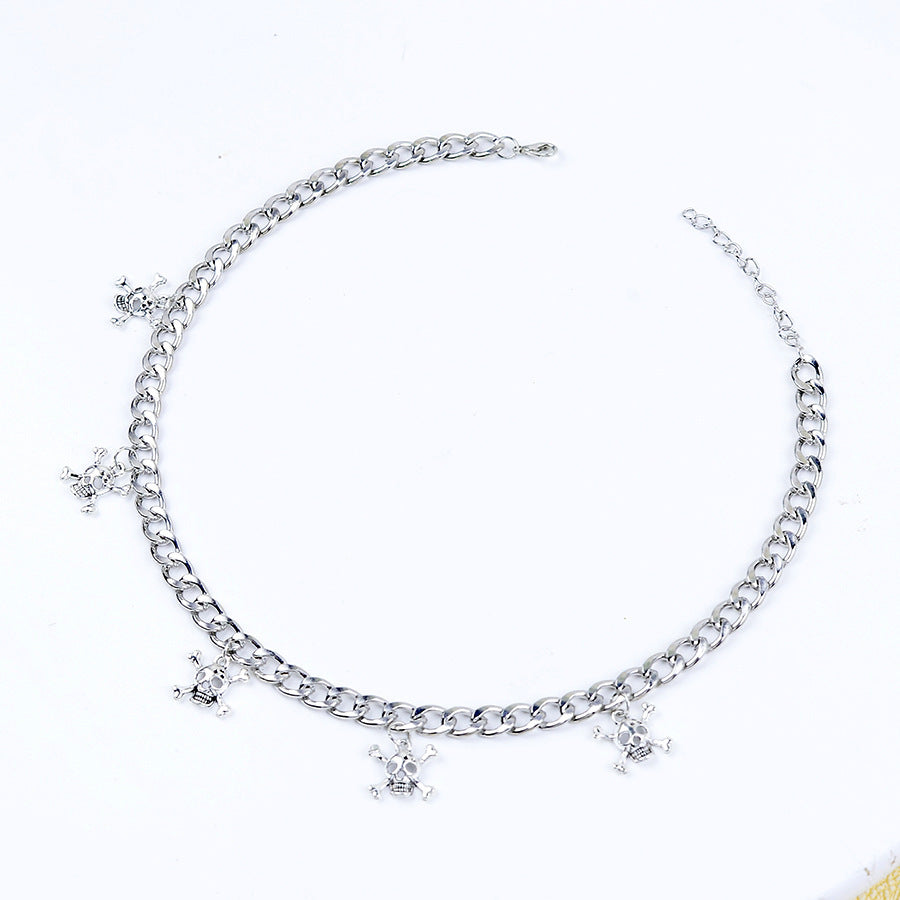 Wholesale Stylish  Skull Demon Teeth Pendant Necklace Silver Tone Zinc Alloy Gothic Chic Jewelry Accessory