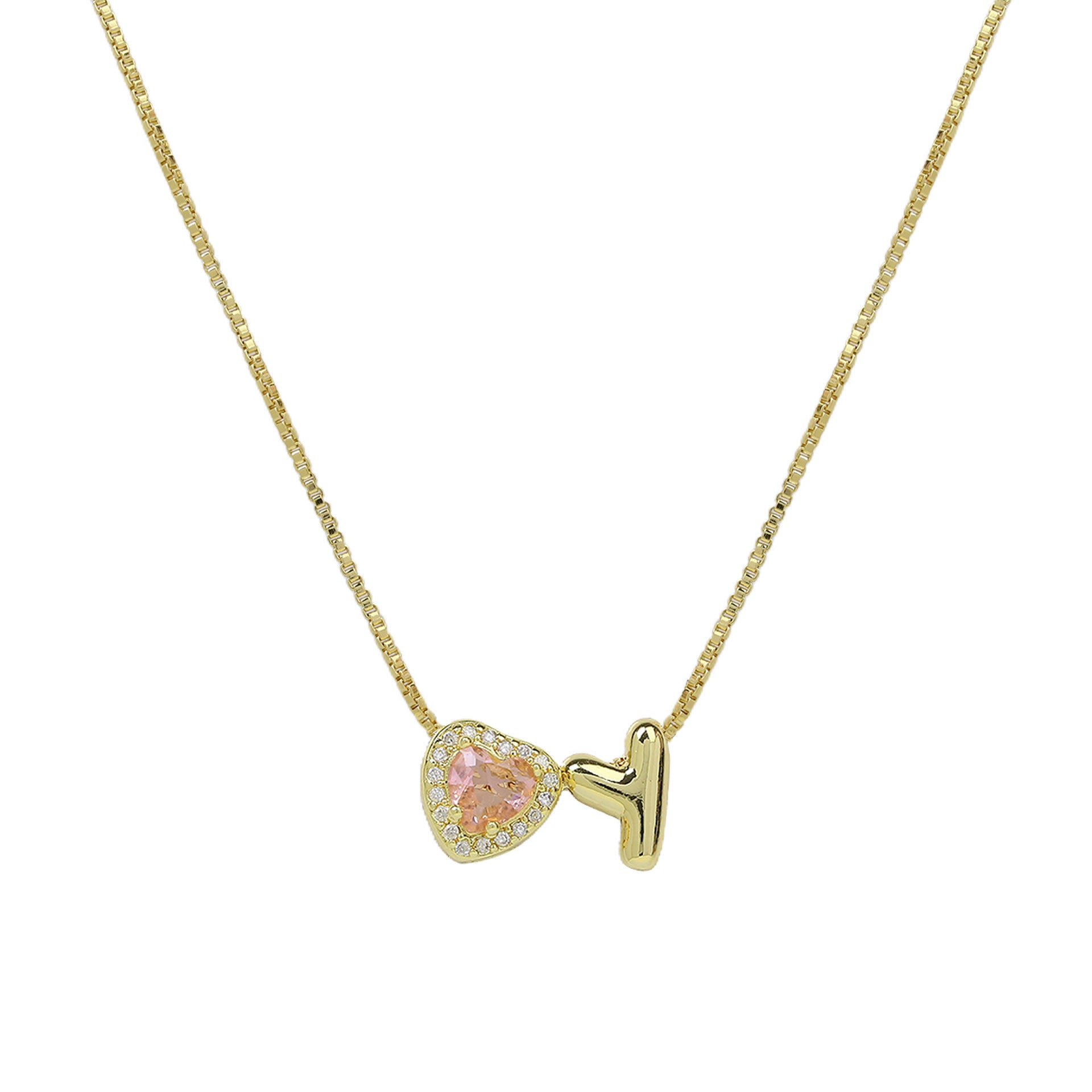 Wholesale Cute bubble 26 English letters love heart clavicle necklace