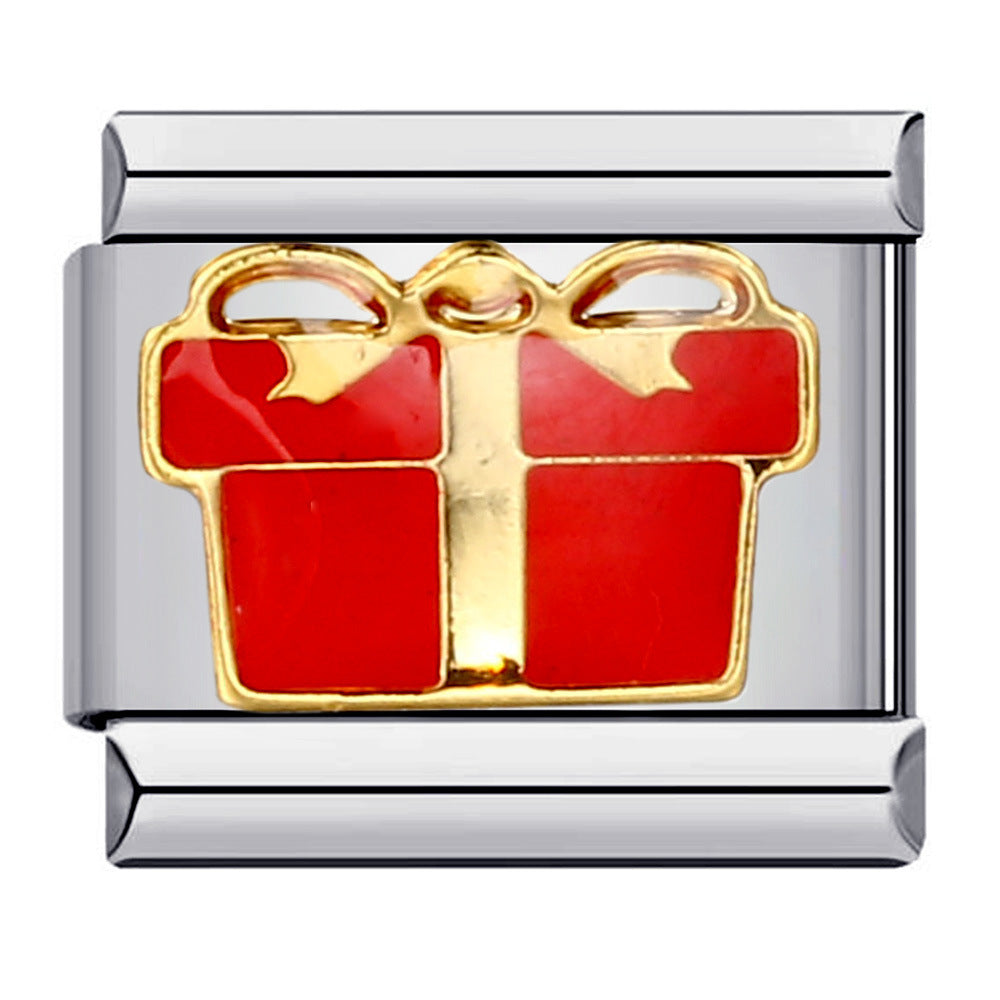 Wholesale Italian Module Dessert Cake Element Bracelet Stainless Steel Welding Oil Dropping DIY  Bracelet