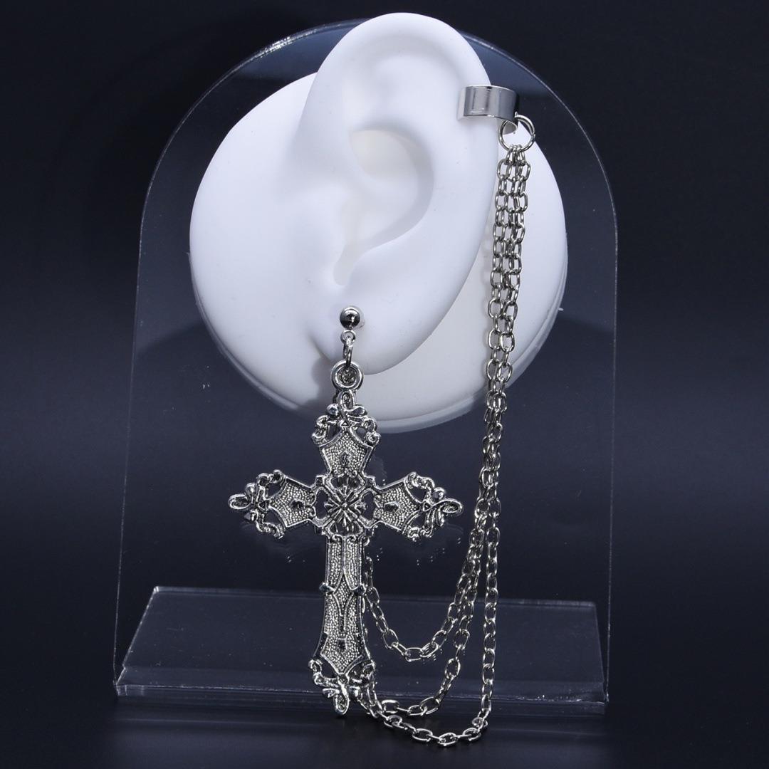 Wholesale Vintage Gothic Punk Style Gemstone Cross Pendant Necklaces ACC-NE-GaoTu002