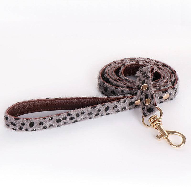 Wholesale Pink Leopard Print Dog Leash For Small  Dogs Trendy Pet Walking Rope With Collar For Everyday Walks