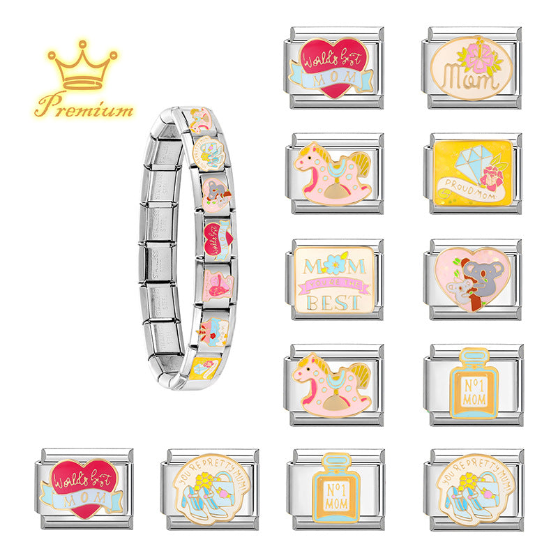 Wholesale Trendy DIY Jewelry Module Accessories Stainless Steel Electroplated Gift for Mother' s Day Resale