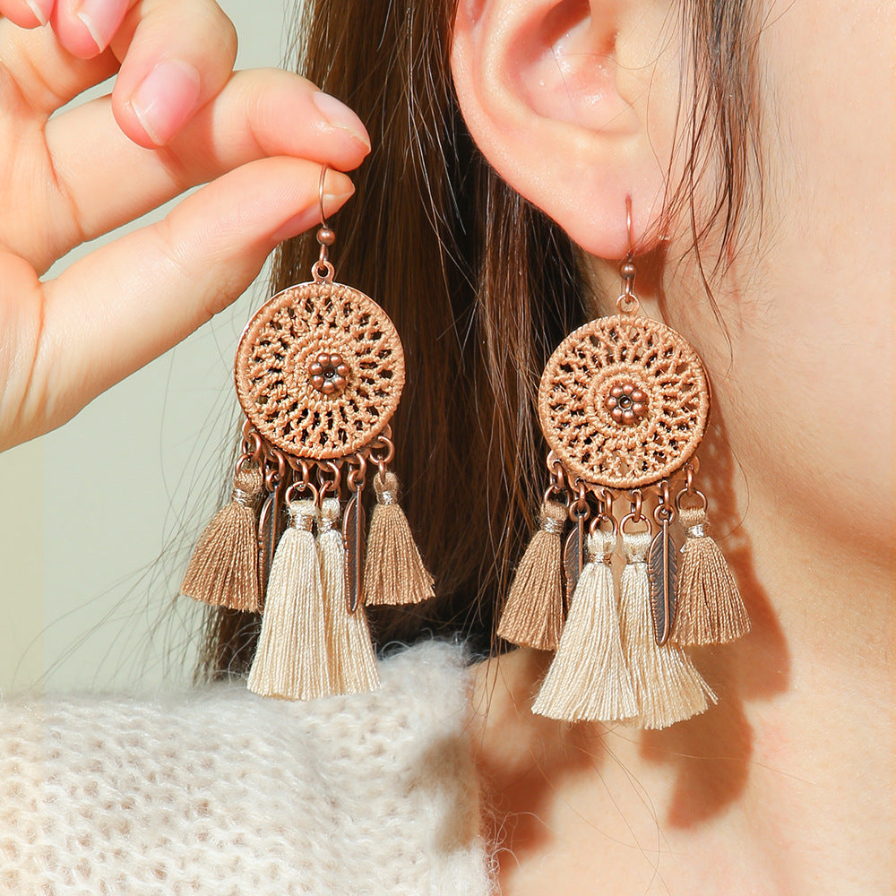 Wholesale Ethnic Style Tassel Earrings,  Retro Tribal Design Trendy Fashion Accessory for Party Wear