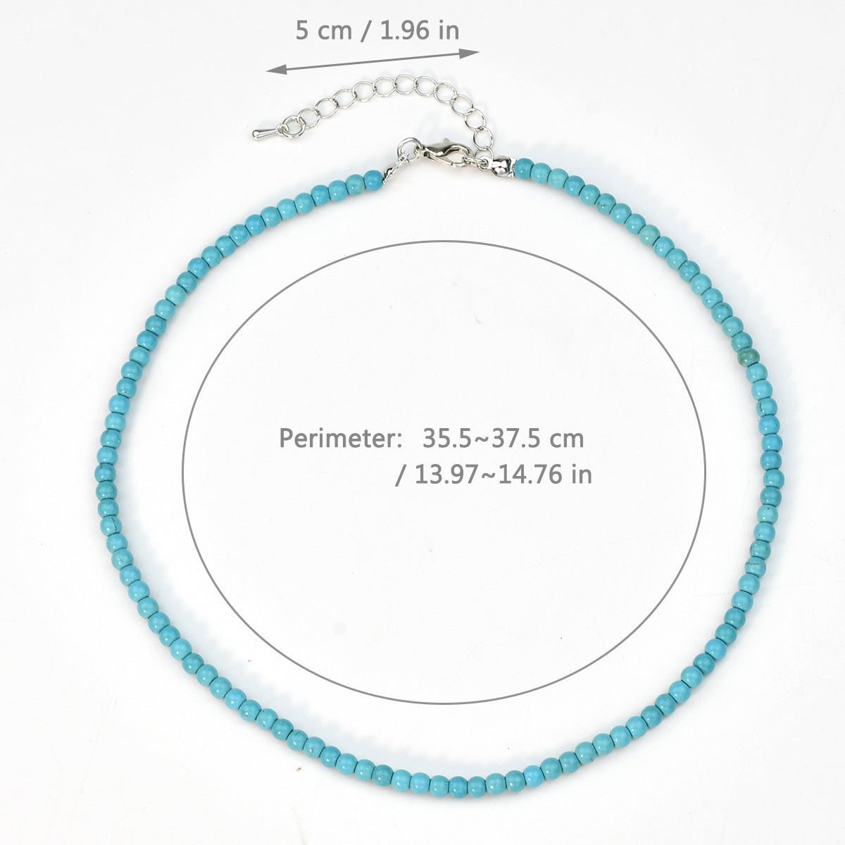 Wholesale Long Ethnic Style Turquoise Beaded Sweater Chain Necklace