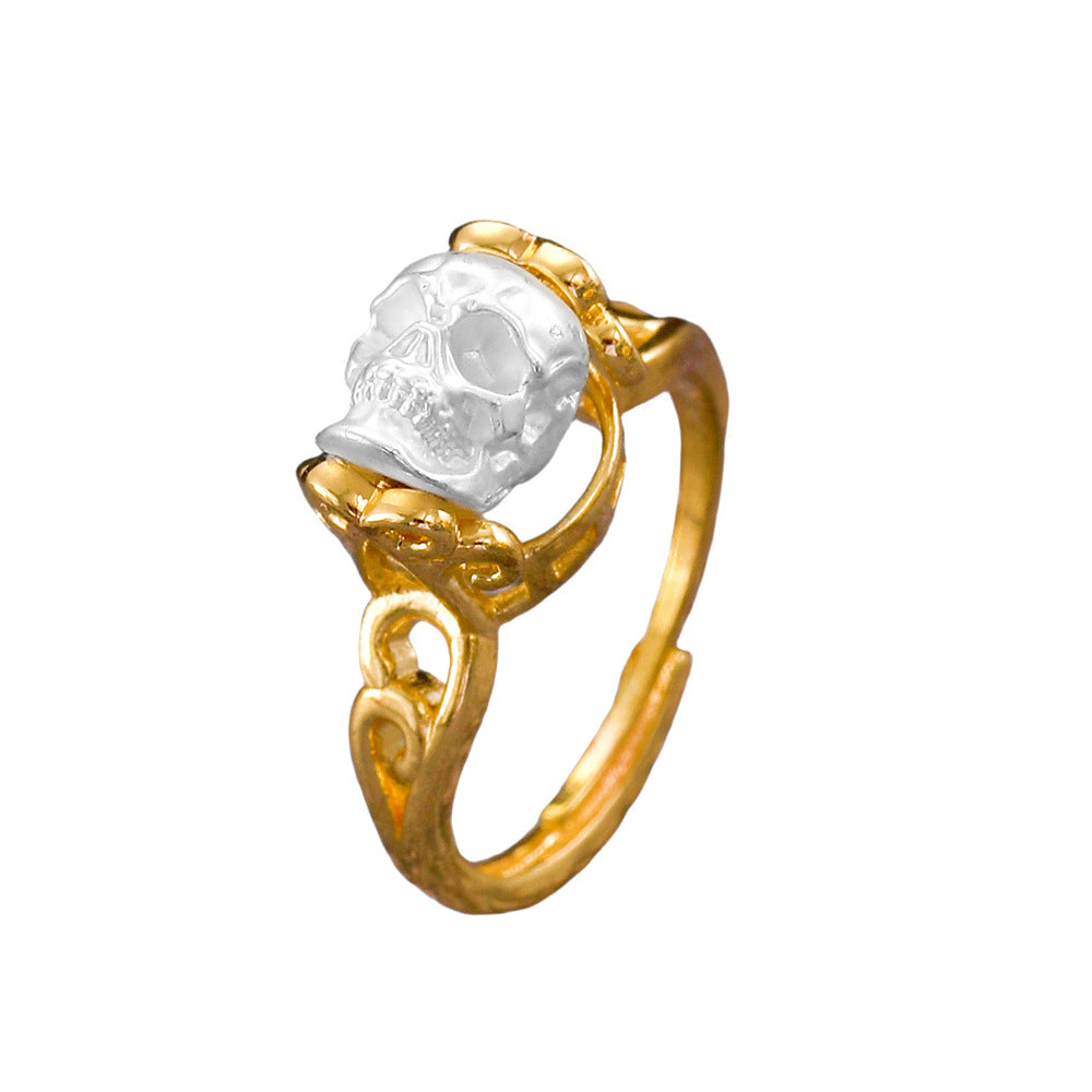 Wholesale Gold Plated Gothic Skull Ring Fashion Jewelry Accessory for Gift Boutique