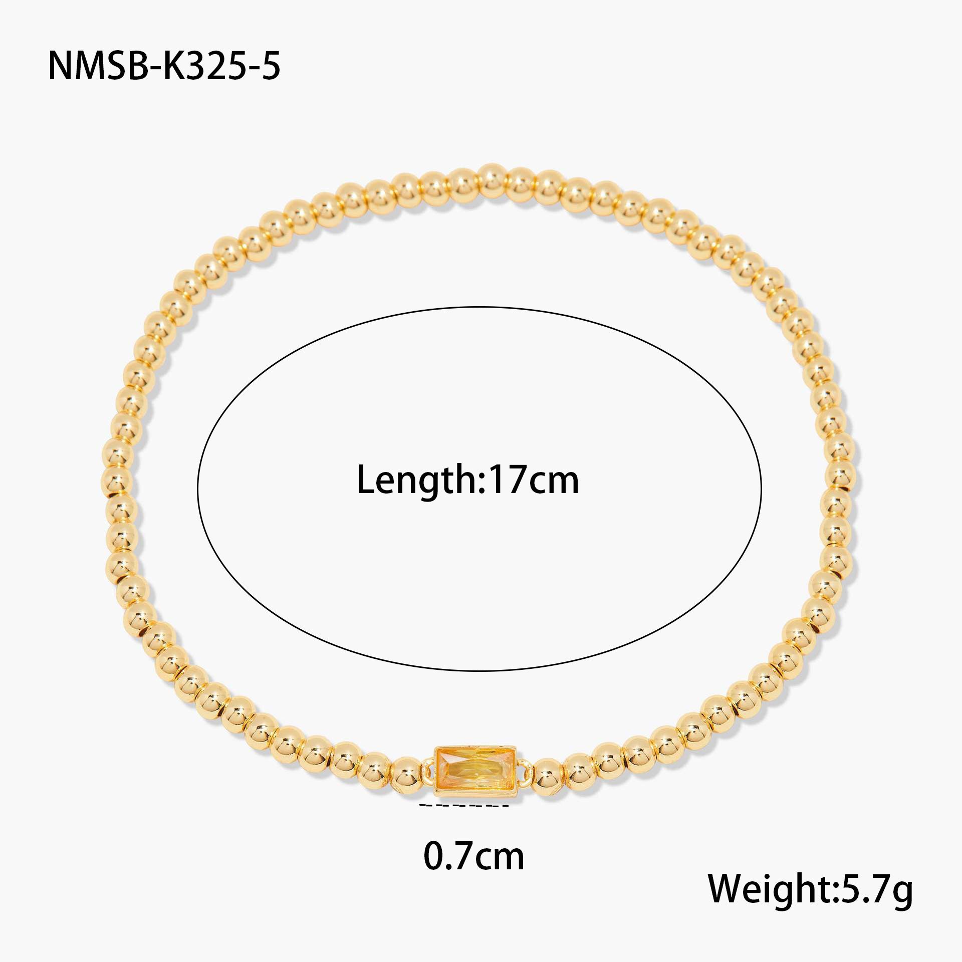 Wholesale Stainless steel gold-plated colored zircon bracelet