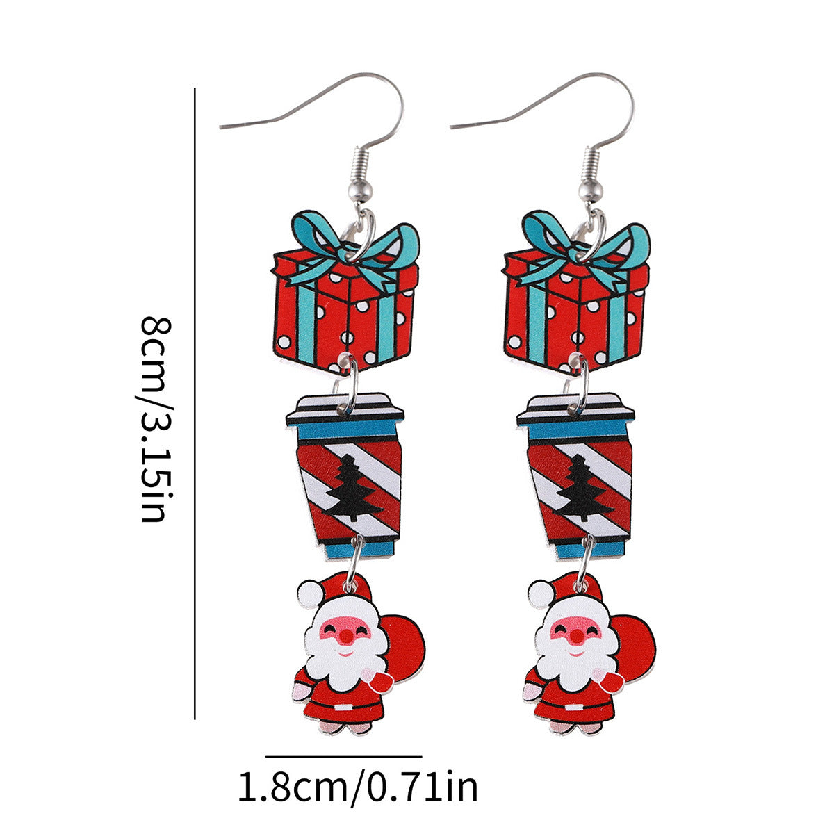 Wholesale Christmas  Christmas tree coffee splicing pendant earrings