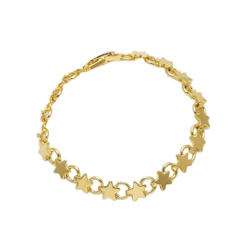 Wholesale Copper and zircon star bracelet
