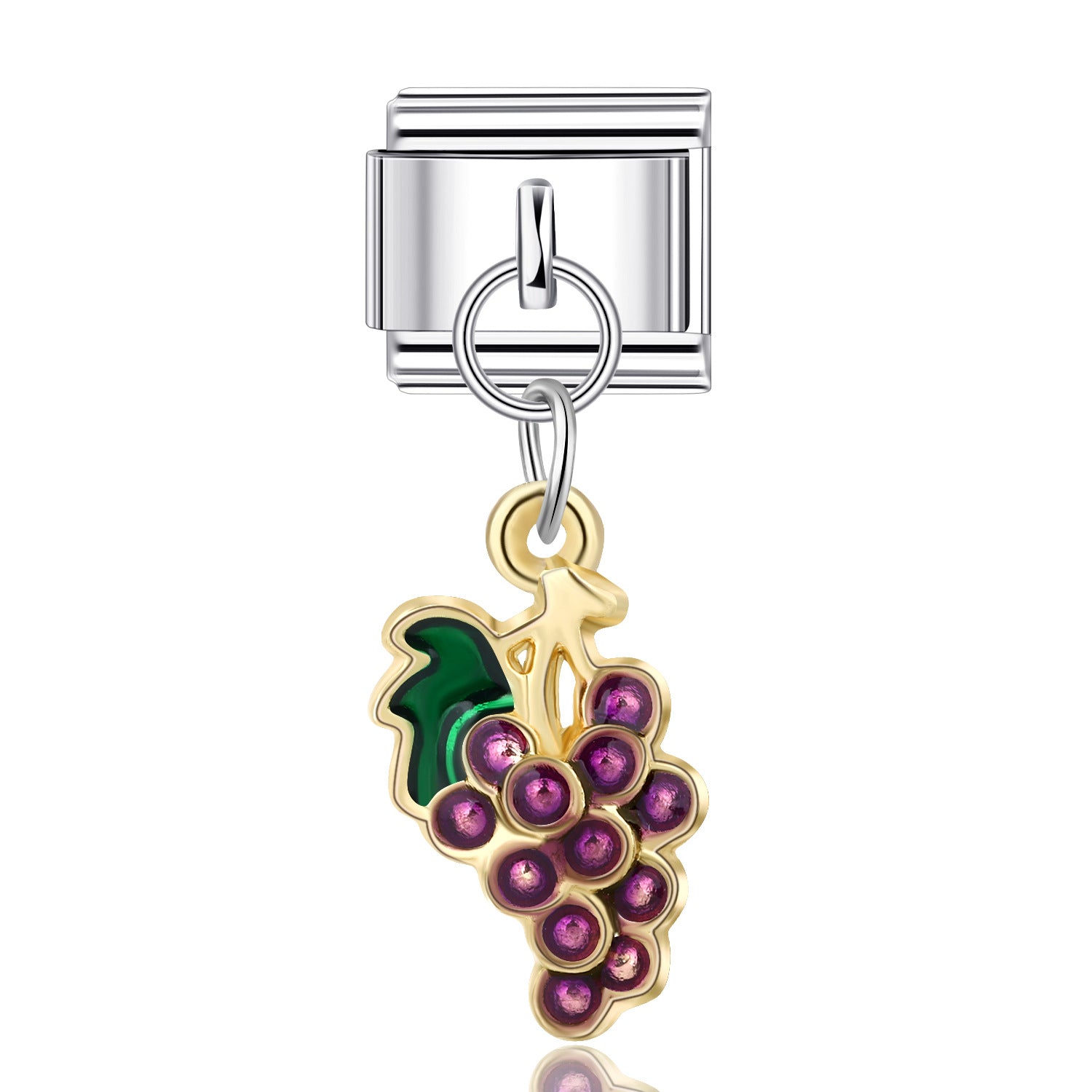 Wholesale 10pcs Italian Charm Bracelet 9mm DIY Splicing Fruit Rainbow Stainless Steel Composable Bracelet