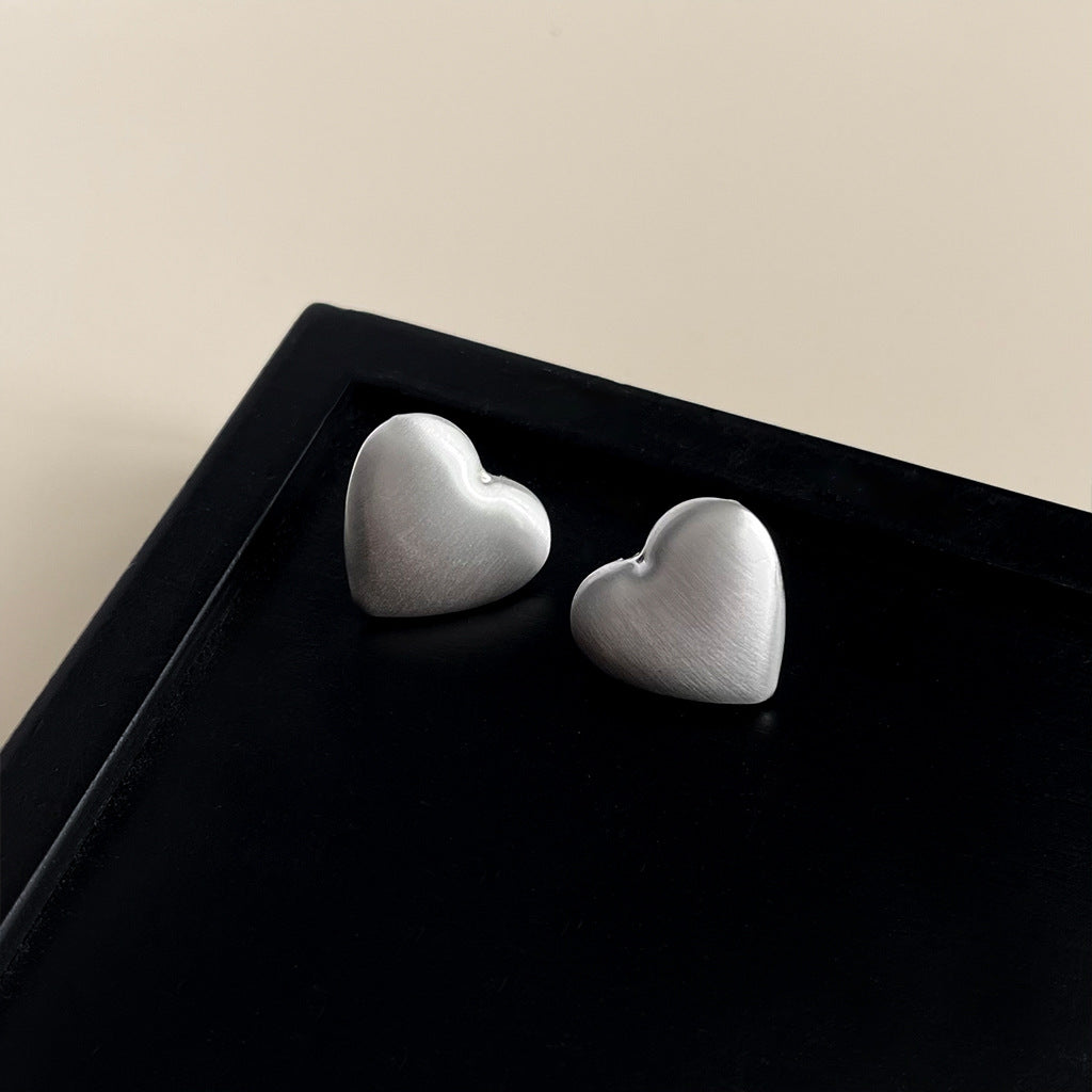 Wholesale  simple brushed frosted bean stud earrings