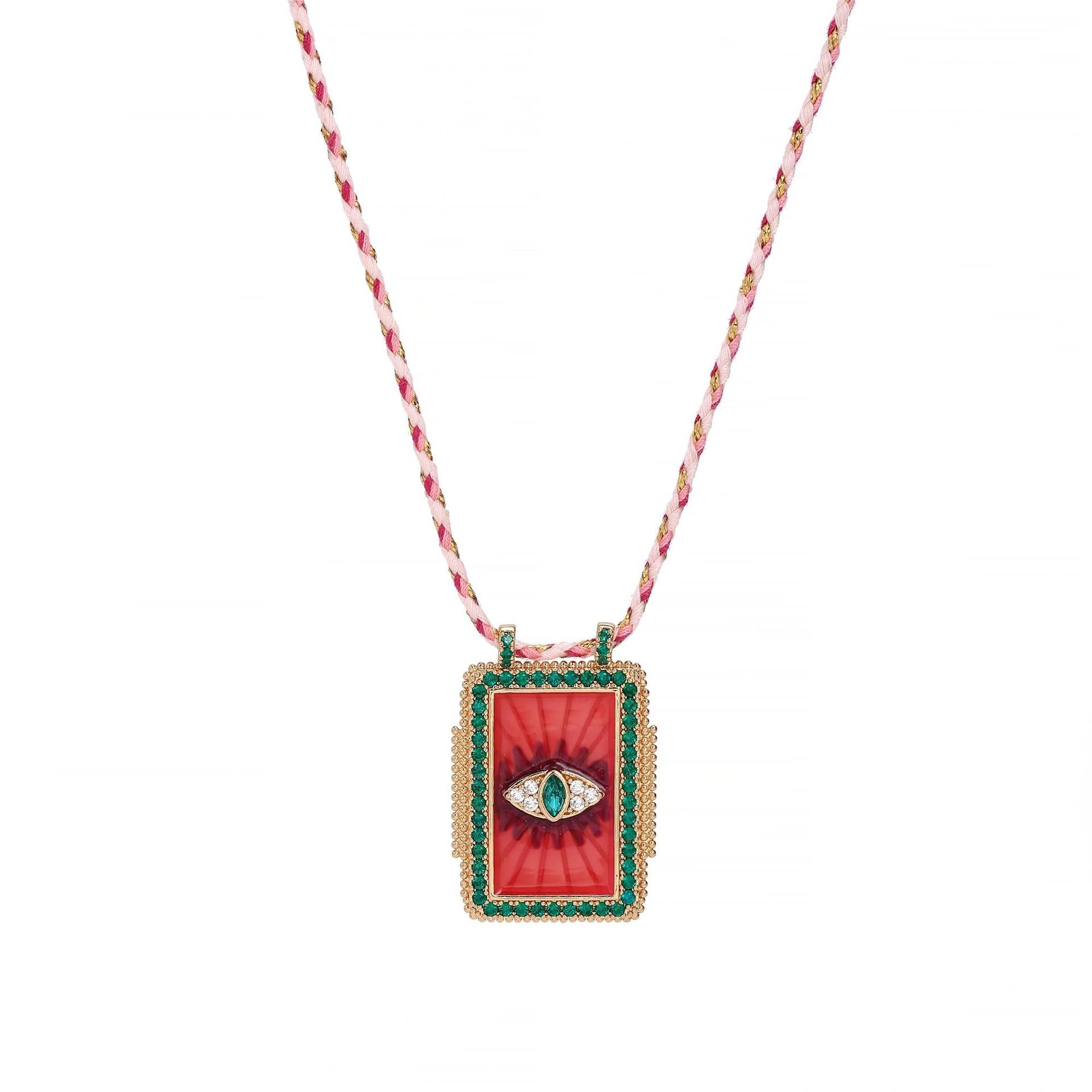 Wholesale  Square Brand Bohemian Art Retro Style Tarot Necklace
