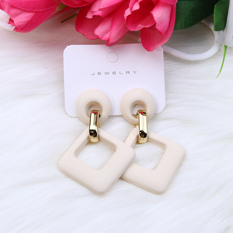 Wholesale Acrylic Spray Paint Fashion Earrings Diamond Hollow Earrings