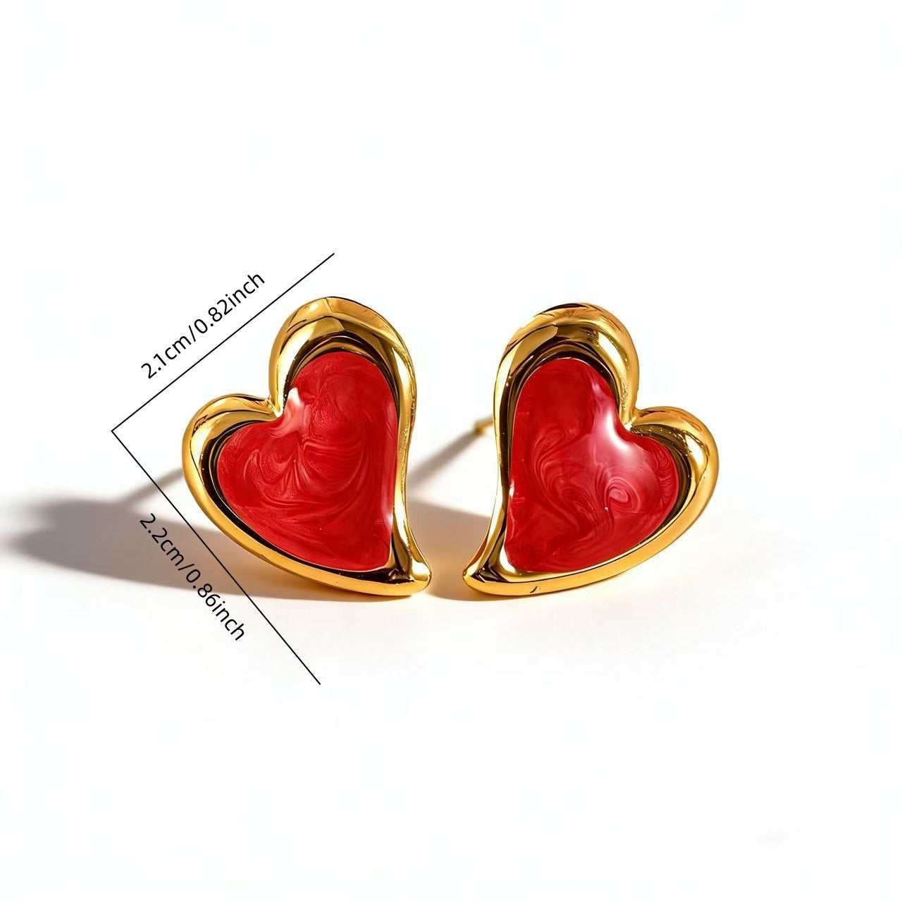 Wholesale Vintage Style Stainless Steel Heart-shaped Earrings with Oil Droplets