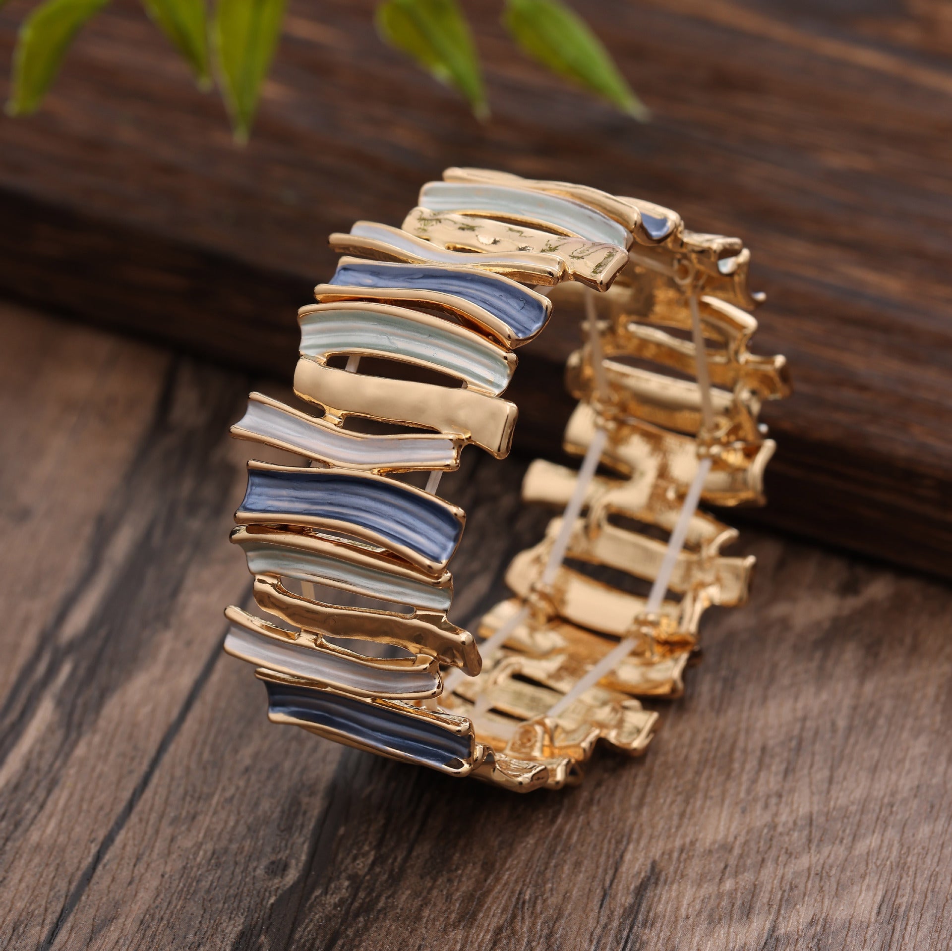 Wholesale  creative irregular geometric oil dripping environmental protection alloy elastic bracelet