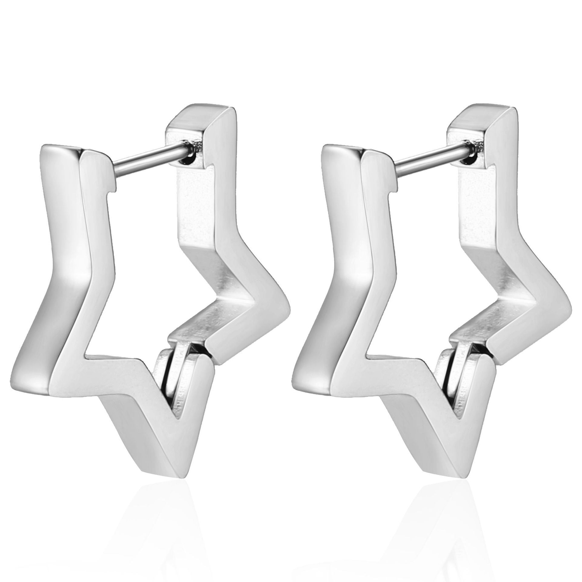 Wholesale Trendy Stainless Steel Geometric Ear Cuffs Unisex Electroplated Steel Tone Jewelry Accessory