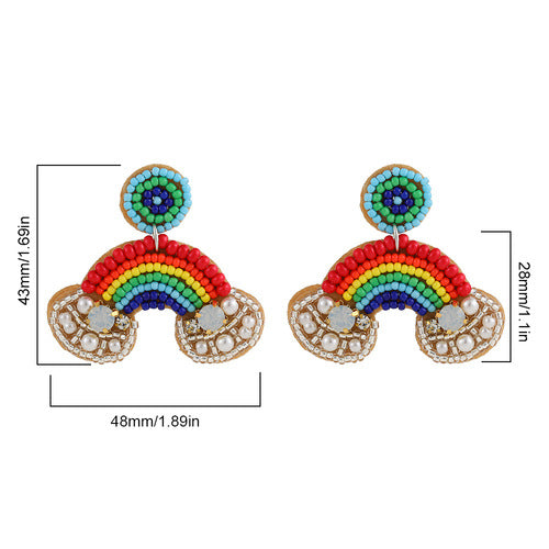 Wholesale Marine Animal  Starfish Shell Color Rice Beads Large Earrings