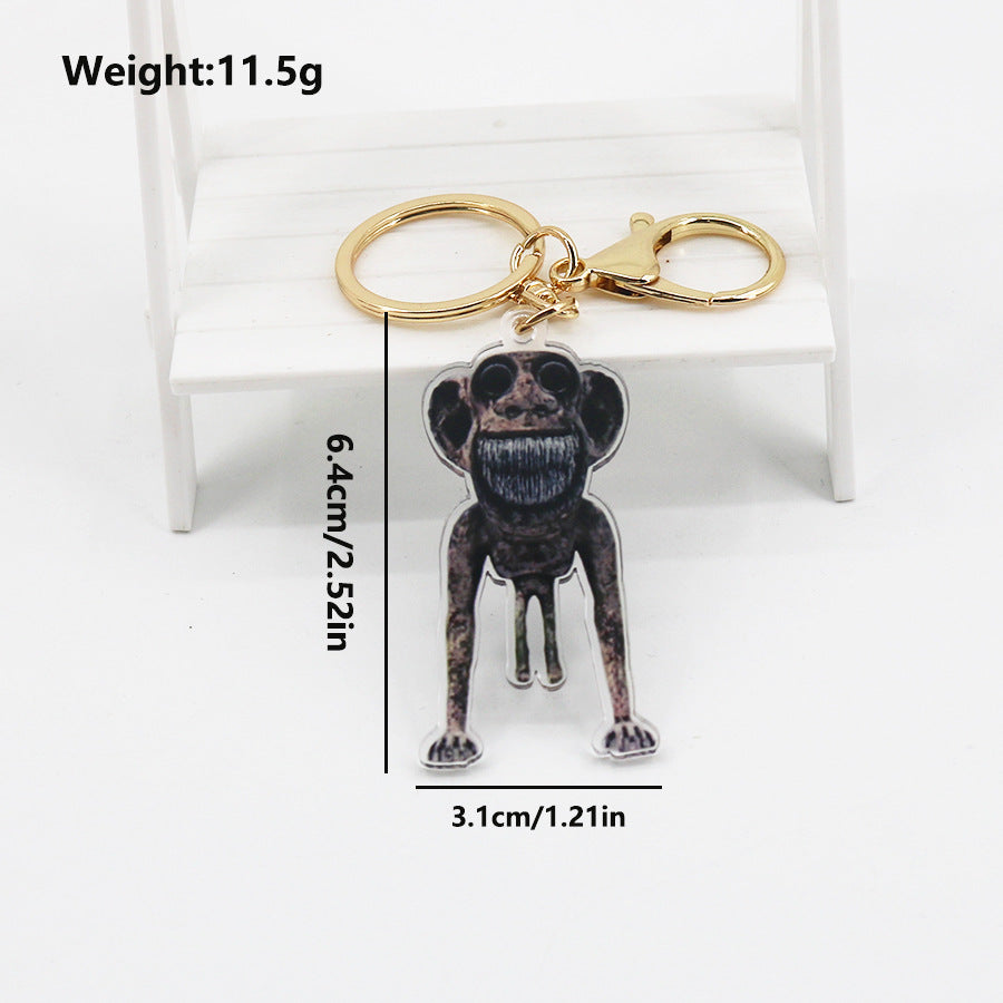 Wholesale Deformed Zoo Mutation Square Cat Acrylic Keychain ACC-KC-DouDou001