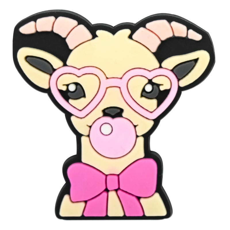 Wholesale Random 100pcs Cute Cartoon Animal Series  PVC Soft Rubber Shoe Buckle Decoration