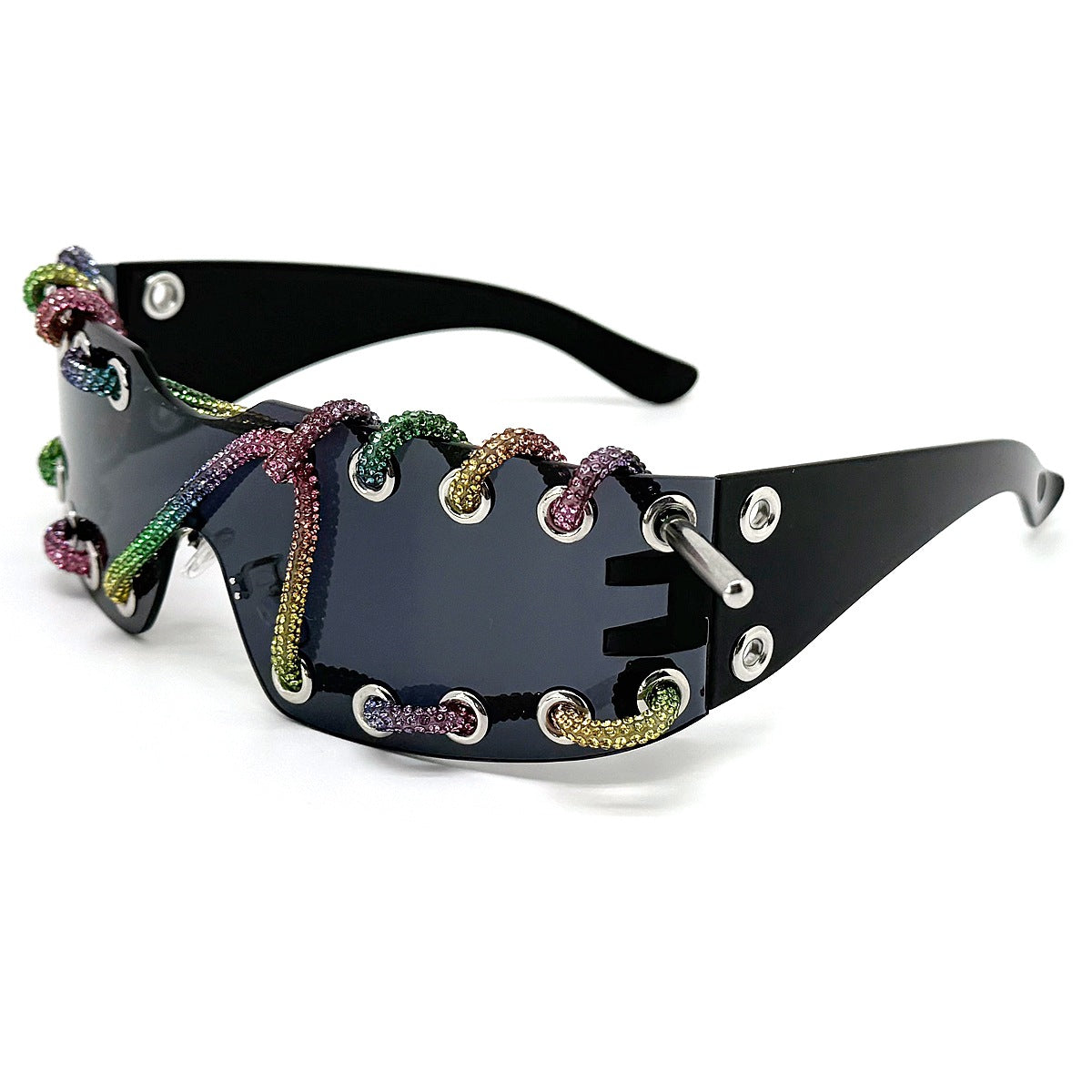 Wholesale Y2K Cyberpunk Rhinestone Sunglasses Fashion Accessory Boutique Resale
