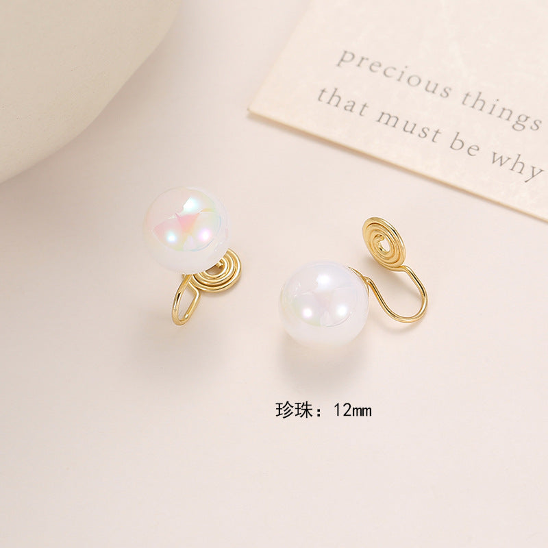 Wholesale pearl retro round shiny ear hooks earrings