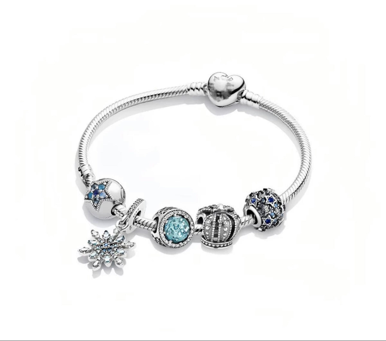 Wholesale S925 Sterling Silver Blue Ocean Star Language Star Valentine's Day Bracelet