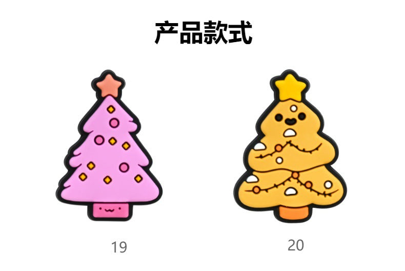 Wholesale Random 100pcs Cute Little Animal Christmas Series PVC Soft Rubber Shoe Buckle Decoration ACC-SC-RYY069