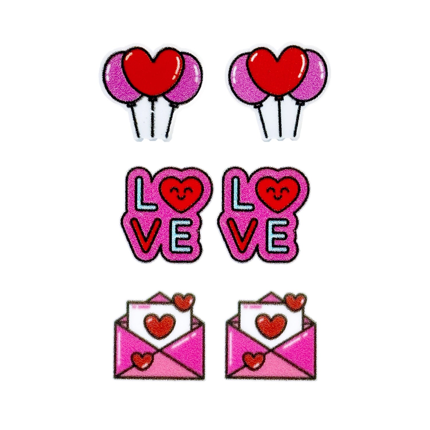 Wholesale Wooden Love Heart Cartoon Cupid Romantic Valentine's Day Earrings