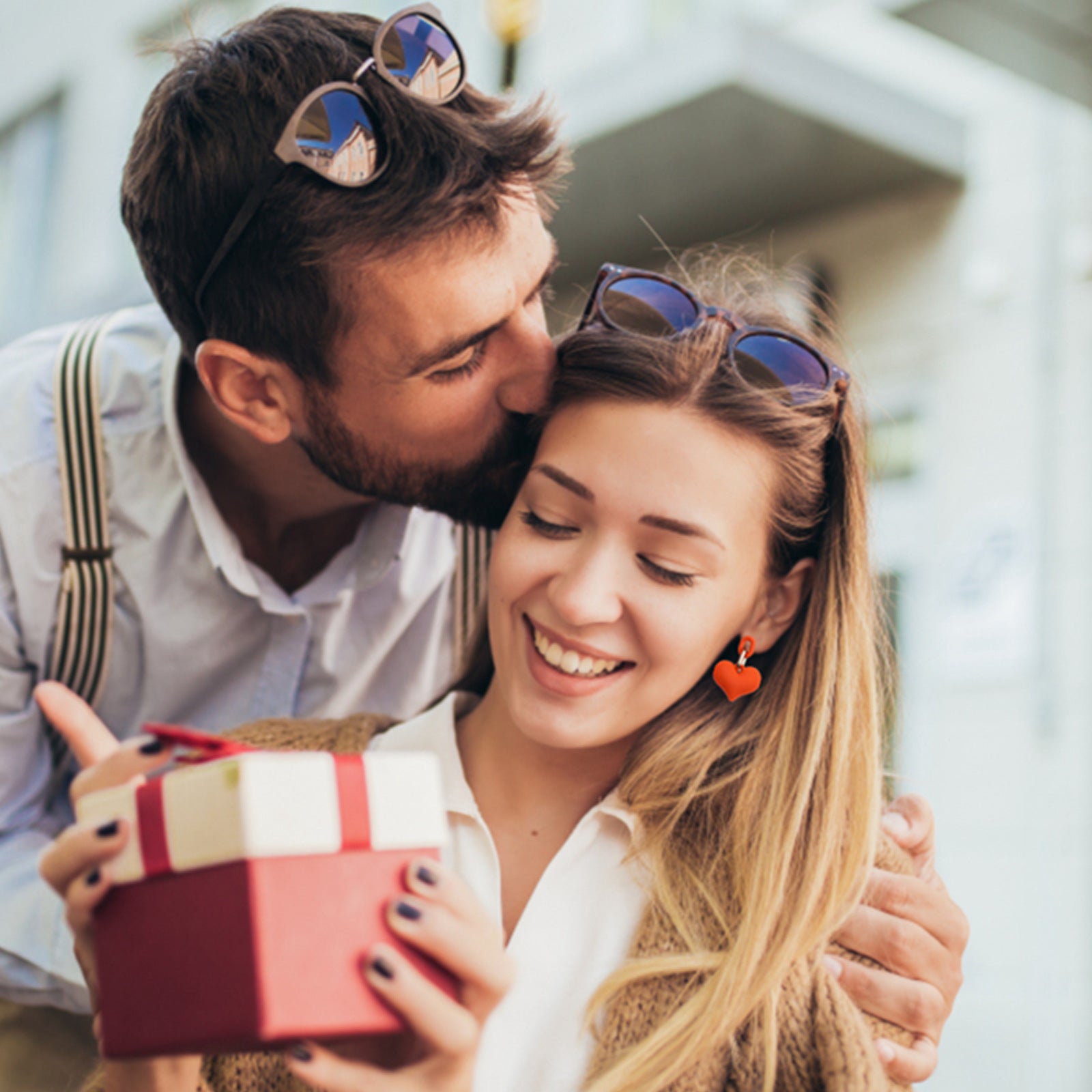 Wholesale  Mother's Day  Color Acrylic Love Earrings