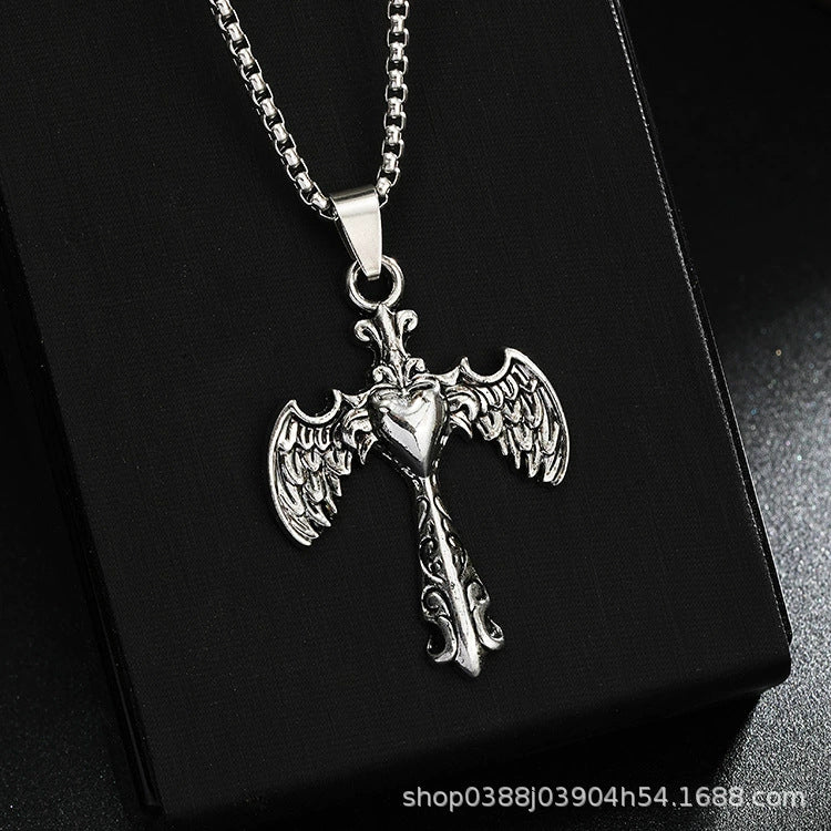Wholesale Titanium Steel  Cross Necklace  Hip-Hop All-Match Pendant Necklaces